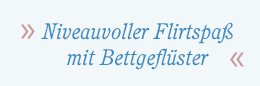 Niveauvoller Flirtspaß mit Bettgeflüster